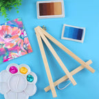 14 Pack 9 Inch Wood Easel, Painting Party Easel, Kids Student Tabletop Easels for Painting, Portable Canvas Photo Picture Sign Holder Tripod Painting Easels for Art & Crafts