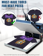 Vowlove Tshirt Ruler Guide Set for Cricut, Shirt Measure Ruler Centering Tool, Accessories for Sublimation Printers Blanks Product Bulk Embroidery Dtf Heat Press Transfers Ready to Press Film Tape