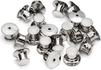 30 Pieces Pin Backs Locking, Metal Pin Backings Pin Keepers Clasp for Brooches, Silver