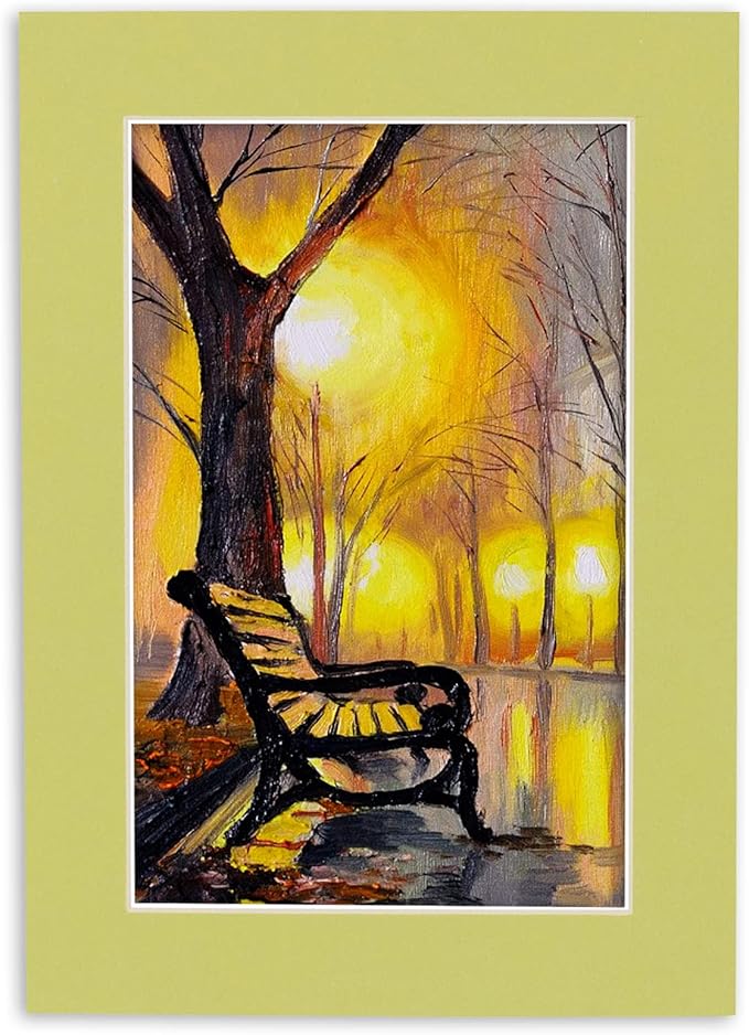 5.5x8.5 Mat for 8.5x11 Frame - Precut Mat Board Acid-Free Show Kit with Backing Board, and Clear Bags Pistachio Green 5.5x8.5 Matte For a 8.5x11 Picture Frame Matboard for Framing, Pack of 25 Mats