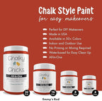 Chalky Chicks All-in-One Chalk Paint for Furniture or Cabinet - 8 Fl Oz - Matte Finish Emmy's Red (Orange Red) for Metal, Wood Furniture Paint - No Sanding All-in-One for Home Decor & Crafts, USA Made