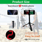 YZ Battery Powered Scoreboard Clock Timer with Buttons, Portable Digital Scoreboard with Remote, Electronic Scoreboard with Stand, Cornhole Score Keeper for Outdoor Yard Games/Shuffleboard/Pickleball