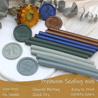 52pcs Navy Blue Wax Sealing Sticks for Wax Seal Stamp - Premium Glue Gun Sticks for Envelope, Letter, Wedding Invitation Craft Adhesive - Great Gift Ideas (Mini Size)