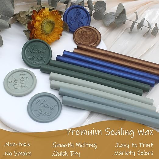 52pcs Navy Blue Wax Sealing Sticks for Wax Seal Stamp - Premium Glue Gun Sticks for Envelope, Letter, Wedding Invitation Craft Adhesive - Great Gift Ideas (Mini Size)