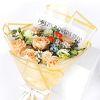 FUHITIM 20 Sheets Flower Wrapping Paper - Waterproof Floral Bouquet Packaging Paper for DIY Crafts，Florist Supplies Packaging Paper for Wedding Birthday Gift (Translucent Gold)