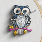 Needle Minder Magnet, Magnetic Needle Minder, Needle Minders Magnetic Cross Stitch Accessories, Magnetic Needle Holder, Life Tree, Butterfly, Cats, Owl, Heart (OWL)