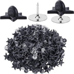 200pcs Black Rubber Pin Backs with 200pcs Blank Pins Star Shape Butterfly Clutch Tie Tacks Backings Pin Holder Keepers for Lapel Pins DIY Accessory