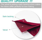 Wine (Burgundy) Velvet Ribbon 2.5 Inch x 10 Yards for Christmas Tree Topper Home Decoration Wreath Gift Wrapping DIY Craft