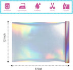 ROFISUESheet MetallicFoil HeatTransferVinyl12Inch*6Ft,BundleChrome HTV VibrantColors for Stunning T-Shirt DesignsPerfect forDIY (olographic Pink, 12Inch*6Ft)