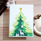 Festivals Metal Cutting Die for Scrapbooking, Christmas Cut Stencils for DIY Scrapbook Photo Album Decorative Paper Card, Card Making Supplies, Embossing (Tree & Fawn 6.1 x 4.2 in)