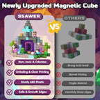 Magnetic Blocks, 150PCS Magnetic Building Blocks Light Up, Stacking Magnets for Kids, Sensory Toy for STEM Constructions Magnet Blocks for Boys Girls Age 3+, Christmas Birthday Gifts