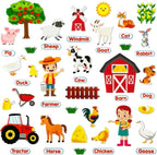 Felt Flannel Board Story Pieces for Toddlers Preschool, Kids Interactive Storytelling Teaching Play Kits with Words Felt Pieces (New Farm)