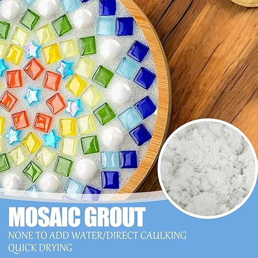 Mosaic Crystal Grout, Mosaics Tile Tools, Mosaic Tile Accessories – Essential for Handmade Grouting and Perfect for DIY Craft Projects (White, 4.5oz)