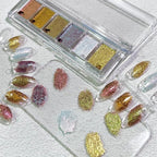 6 Colors Solid Metallic Nail Glitter Powder Set, Gold Foil Flakes for Resin, Holographic Chameleon Sparkly Gilding Flakes Kit for Gel Polish Nail Art Decorations…
