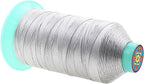 Mandala Crafts Bonded Nylon Thread Silver Heavy Duty Sewing Threads - 800 YDs Size 207 630D T210 Tex 210 Thread for Leather Jeans Weaving Outdoor Marine Upholstery Threads