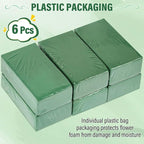 6 Pcs Floral Foam Blocks for Flower Arrangement, Wet and Dry Green Floral Foam for Wedding, Birthdays, Home Decorations (Small Size 5.5” L x 3.1” W x 1.7” H)