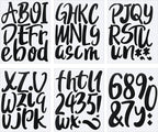 Outus 576 Pieces 8 Sheets Letters Stickers Self Adhesive Vinyl Letter Alphabet Number Stickers Mailbox Numbers Sticker, Decals for Classroom Decor, Sign, Door(Black,6 Inch)