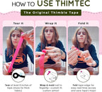 THIMTEC - The Original Thimble Tape for Hand Sewing - Fully Adjustable Nail & Finger Protector - A Smarter Alternative to Classic Knitting Thimbles - Multicolor, 3-Pack