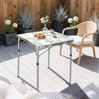 RedSwing Square Camping Table 2ft Portable Pinic Table Adjustable Height Small Card Table Aluminum Foldable Lightweight with Carry Handle for Outdoor Indoor Hiking Camp BBQ Beach
