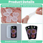 16Pcs Keychain Resin Molds Silicone with Hole, Jewelry UV Resin Keychain Molds, Epoxy Resins Mold for Keychains Pendant Jewelry Making