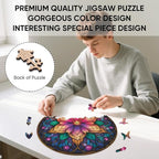 Dream Lotus Wooden Puzzles, 500 Pieces Jigsaw Puzzles 16.5x16.5 inch, Unique Design Wooden Puzzles for Adults and Kids, Family Game Gift