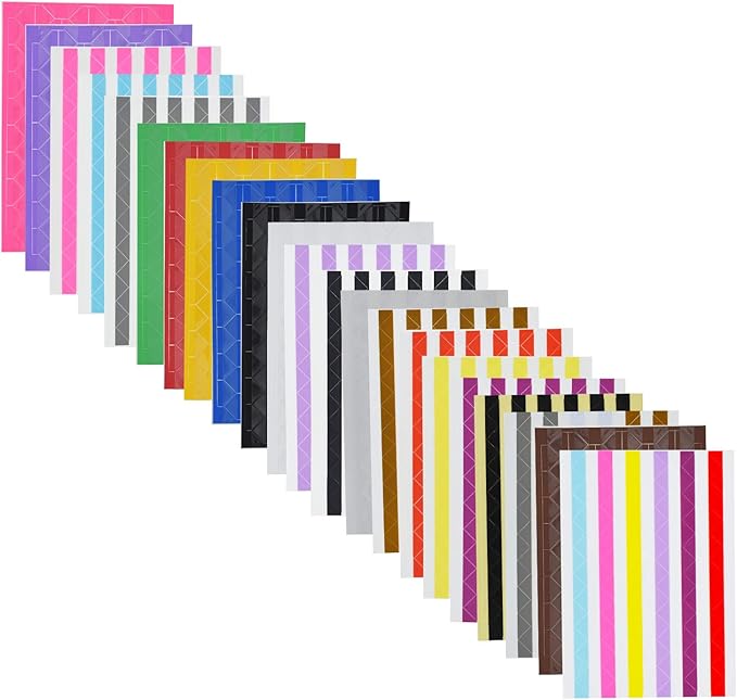 VIPbuy 2244 Count (22 Colors Assorted) Photo Mounting Corner Stickers Self Adhesive for Scrapbook Photo Albums DIY Craft, 22 Sheets