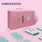IDTQ Dominoes Set for Adults, Double 6 Dominos Game Set with 28 Domino Tiles Double with Upscale Gift Boxes -7 Polyhedral Dice -Classic Board Games (Light Blue)