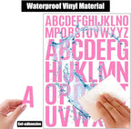 Bemeol Letter Stickers 1560 Pieces 30 Sheets Stick on Vinyl Letters Capital Alphabet Sticker Letter for Craft Bulletin Boards Classroom Home Business Decor(Pink,1 Inch,2 Inch)