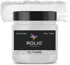 Rolio Premium Mica Powder - Ice Crystals (50G / 1.76oz) - 1 Jar of White Pigment Powder for Epoxy Resin, Dye, Soap Making, Nail Polish, Paint, Candle Making, Bath Bombs, Slime