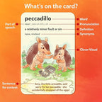 Skillmatics Vocabulary Flash Cards for SAT Prep – Learn 100 Words with Wordplay, Visuals & Soundplay, Study Aid & Educational Gift for Ages 12, 13, 14 & Up, Screen-Free Language Game