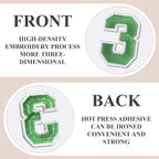 Number Iron On Patches, Numbers 0-9 Embroidery Applique Patch, DIY Decorative Heat Press Patches for Clothing Jeans Jackets Backpacks Hats (Green 50 Pcs)