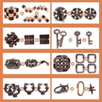 8 Pcs Brain Teaser Puzzles for Adults Teens - Wooden Puzzles 3D Puzzle Game Toys for Adults Teens - Metal Unlock Interlocking Puzzle Adult IQ Education Smart Toys