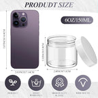 SATINIOR 36 Pieces 6 oz Plastic Jars with Lids Wide Mouth Airtight Reusable Container Acrylic Cosmetic Small Jars for Lotions Ointments Travel Toiletries Creams Make up Storage(White)