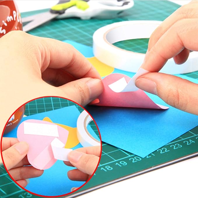 Aniann 236 Yards Double Sided Tape for Crafts, 6 Rolls Two Sided Tapes for Arts, Scrapbooking, Card Making, Gift Wrapping, DIY, Office & Home Supplies (1/4", 1/3", 1/2")
