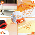 RENLITONG Orange HTV Iron on Vinyl 12Inch by 10ft Roll Heat Transfer Vinyl for T-Shirt HTV Rolls for All Cutter Machine - Easy to Cut & Weed for Heat Transfer Design