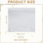 PATIKIL Gold Leaf Sheets for Art 3.7" x 3.4", 100 Pcs Gold Foil Sheet Metallic Leaf Papers for DIY Crafts Resin Furniture Nails Paintings Home Decoration, Silver