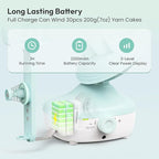 Etcokei Cordless Yarn Winder, Rechargeable Electric Yarn Ball Winder with 2200mAh Battery, Compact Yarn Cake Winder for Crocheting, Smart Automatic Yarn Spinner, Ideal Helper for Craft Lovers(Mint)