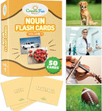 50 Noun Flash Cards, Fun Vocabulary Builder Educational Learning Photo Cards for Kids, Homeschool, Adults, Seniors, Speech Therapy, ESL, Autism, Dementia, Aphasia, SLP, ABA, and Occupational Therapy