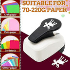 1 inch Christmas Punch for Craft, Deer Paper Punch for Paper Crafting, Reinforce Lever Action Deers Shape Hole Punches, Deer Punches for Scrapbooking Gifts DIY Arts