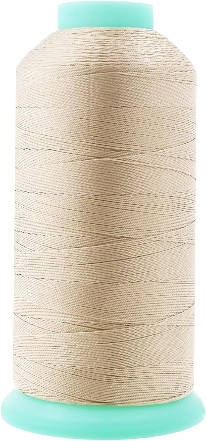 Mandala Crafts Bonded Nylon Thread Cream Heavy Duty Sewing Threads - 1100 YDs Size 92 280D T90 Tex 90 Thread for Leather Jeans Weaving Outdoor Marine Upholstery Threads