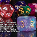 QMay 30 Sets Polyhedral Dice - 30 X 7 (210 Pieces) DND Dice with a D&D Dice Large Drawstring Bag, 30 Colors D4 D6 D8 D10 D% D12 D20, Great for Dungeons and Dragons, RPG, MTG,Role Playing Table Games