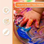 Falling in Art Acrylic Paint Set, Canvas Painting Kit with 24 Acrylic Paints, Nylon Brushes for Kids, Adults, Beginners, Hobbyists, Artists, 31 Pieces Set