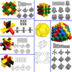 18 Pack Wooden Brain Teaser Puzzles Wooden Burr Puzzles Brain Teaser Puzzle with Gift Packing Box Magic Puzzle Games Toys for Kids and Adults by AHYUAN (Colorful Wood)