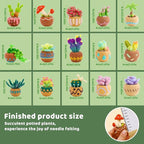 Needle Felting Kit, 15 Pcs Succulent Beginner Needle Felting Kit, Needle Felting Tools, Wool Felting Kit Including Wool Roving, Foam Mat, Felting Needles and Instructions for Diy Felting Starters