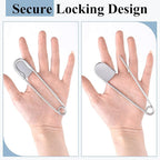 Juexica 5 Pcs 5 Inch Jumbo Stainless Steel Safety Pins Large Heavy Duty Huge Strong Laundry Pins for Upholstery Sewing Quilting Key Rings Craft Outdoor (Silver)