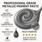BALTIC DAY Metallic Platinum Silver Epoxy Resin Pigment Paste XL (191g/6.7oz) – Opaque Epoxy Dye & High Concentration Coloring Paste, Mica Powder Alternative for Resin Art, Jewelry, Tumblers