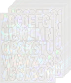 Starboling Letter Stickers,2 inch 8 Sheets White Alphabet Sticker,Self Adhesive Vinyl Letter Stickers Mailbox Numbers,for Arts Crafts Outdoor Sign Poster Mailbox Sign Doors Mailboxes Car Truck