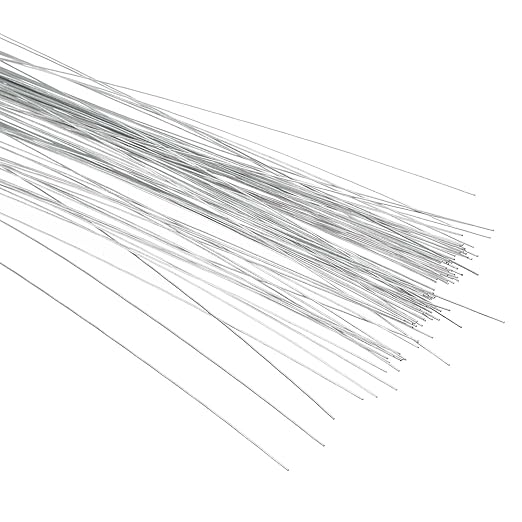 PATIKIL 22 Gauge 16" Floral Stem Wire, 100 Pcs Paper Wrapped Iron Artificial Flower Stem Accessories for DIY Bouquet Stem and Craft Decoration, Silver