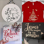 Christmas Stencils for Painting on Wood Let It Snow Stencil for Porch Sign Merry Christmas Stencil Believe Snowman Holiday Stencils for Crafts Reusable