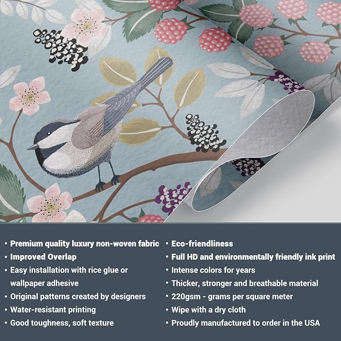 wall26 Wall Sticker/Wall Mural Wildflower Abstract, Not Peel and Stick, Non-Woven Wallpaper Decorative for Bedroom, Living Room,Office - 132x120 inches
